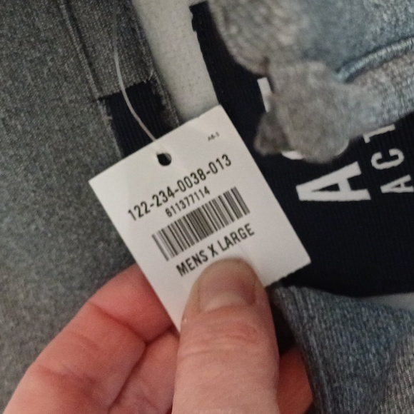 Abercrombie & Fitch A&F Active muscle half zip grey logo sweatshirt NWT XL - Picture 12 of 15